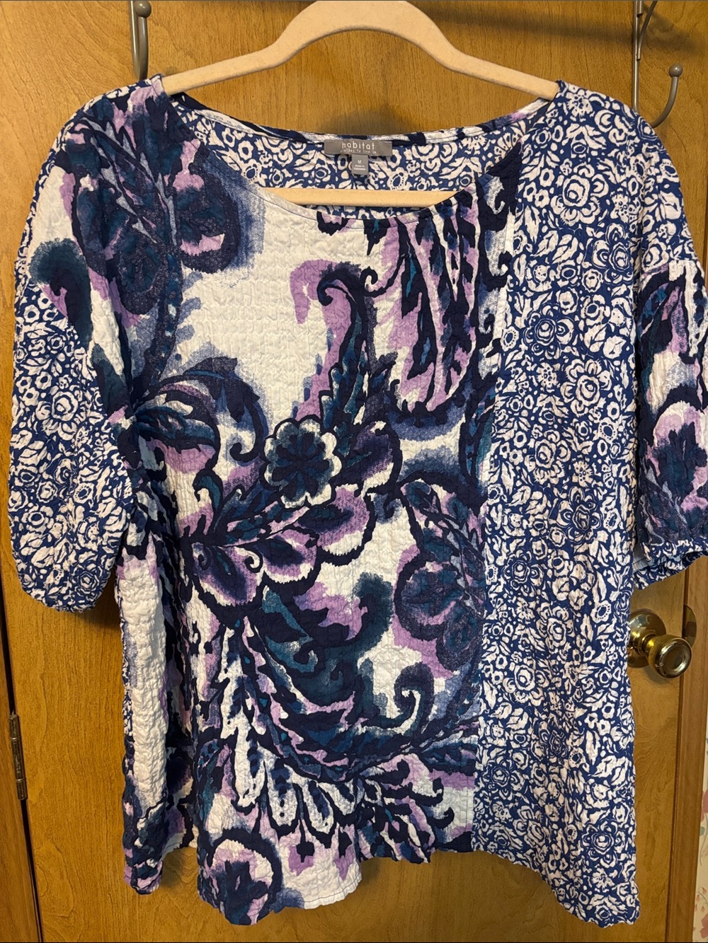 Habitat Purple and Navy Floral Patchwork Tunic